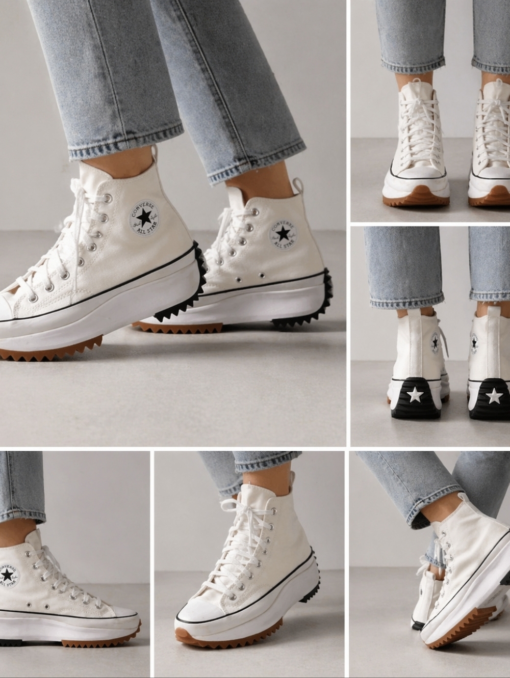 Converse Run Star Hike White High Top Platform Men 8 Women 9.5